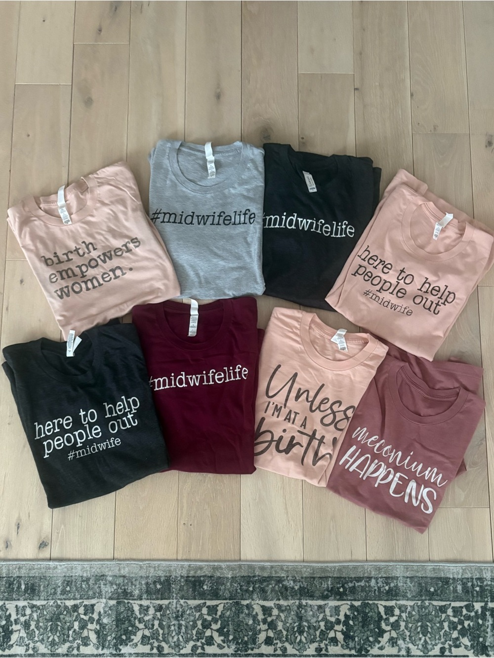 (8) Bella Canvas Doula/ Midwife/ Birth Shirts